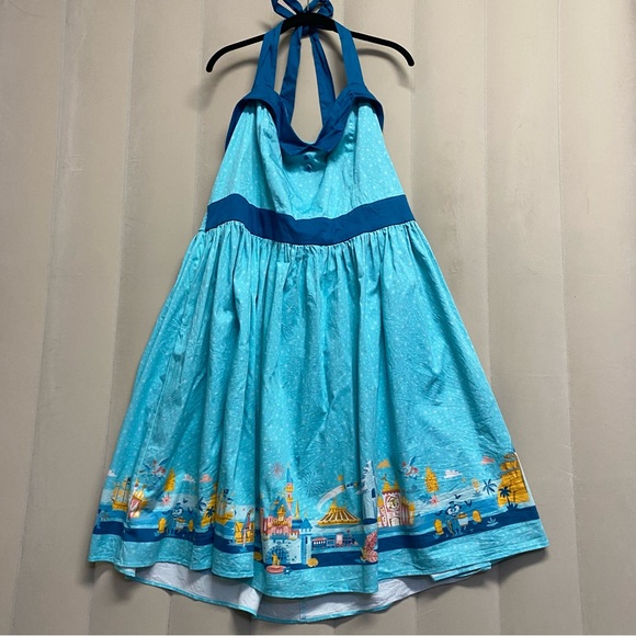Disney Parks Women’s Dress Size 2X Magic Kingdom Halter Retro Disneyland - Picture 2 of 16